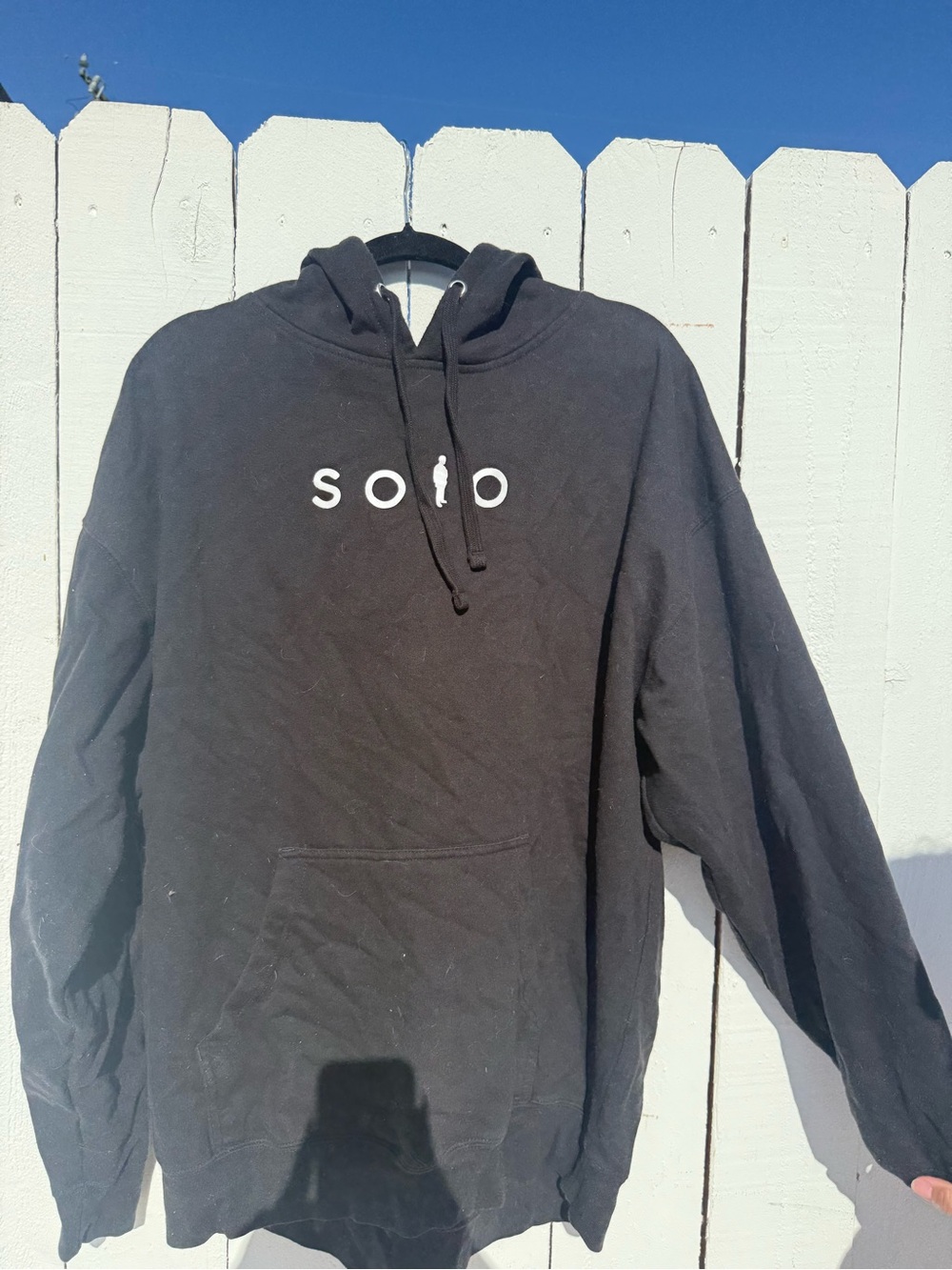 solo Black Hoodie with White Logo